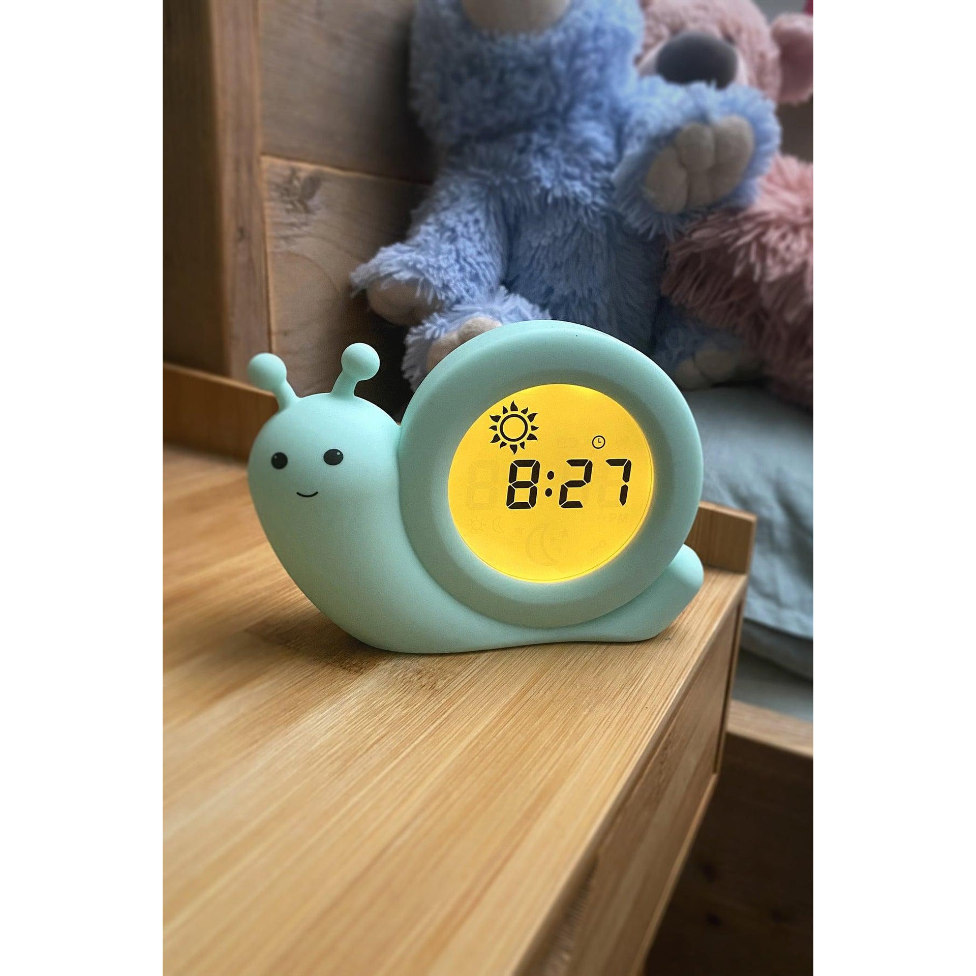 Детска Нощна Лампа С Часовник Sleep Trainer Simon Mint Green Alecto