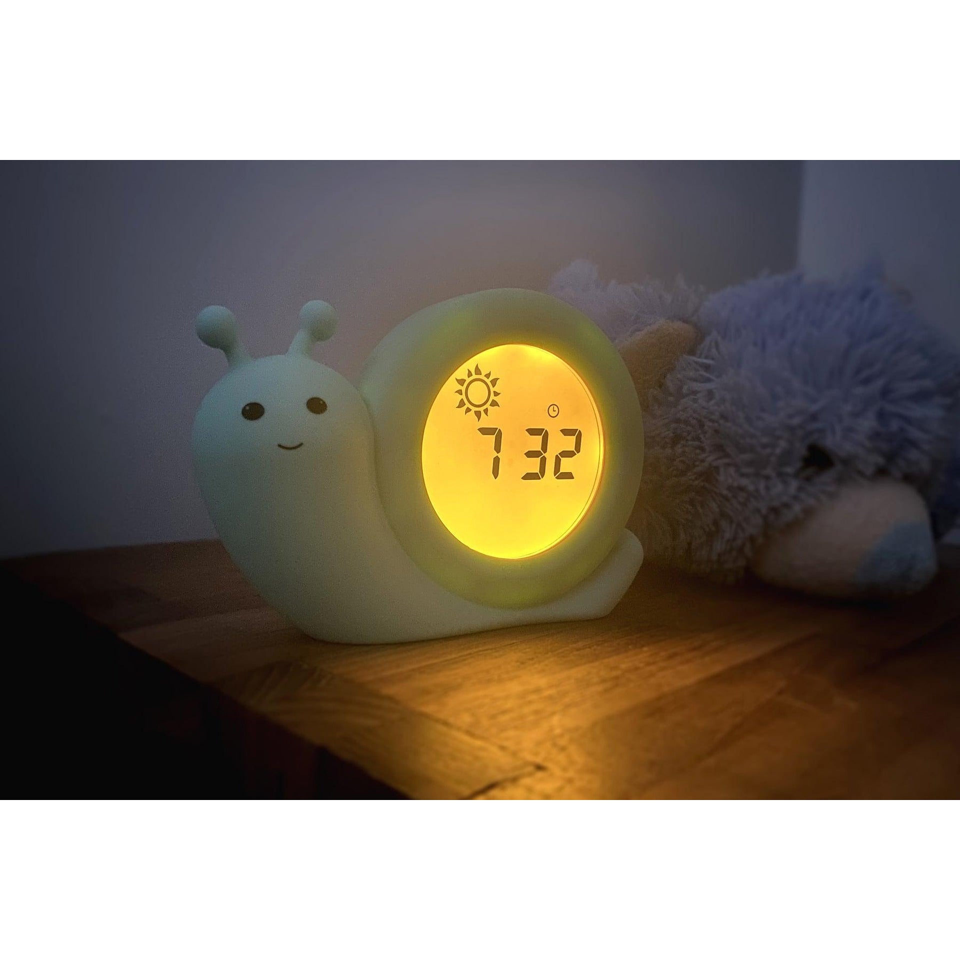 Детска Нощна Лампа С Часовник Sleep Trainer Simon Mint Green Alecto