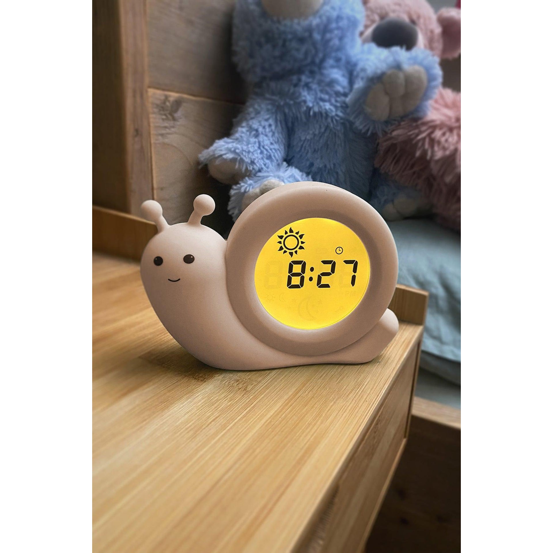 Детска Нощна Лампа С Часовник Sleep Trainer Simon Taupe Alecto