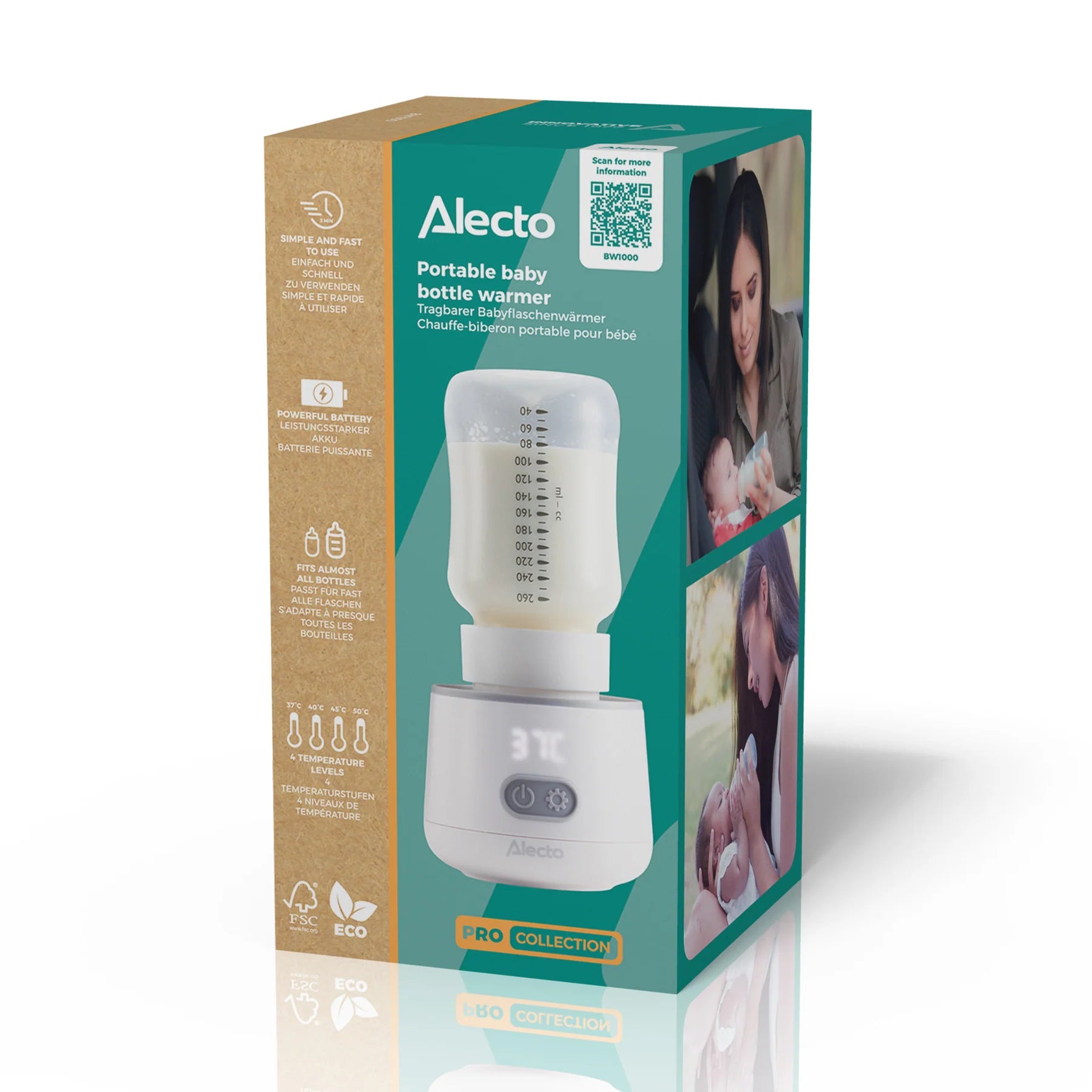 Преносим Нагревател За Бебешки Шишета White Bw1000 Alecto