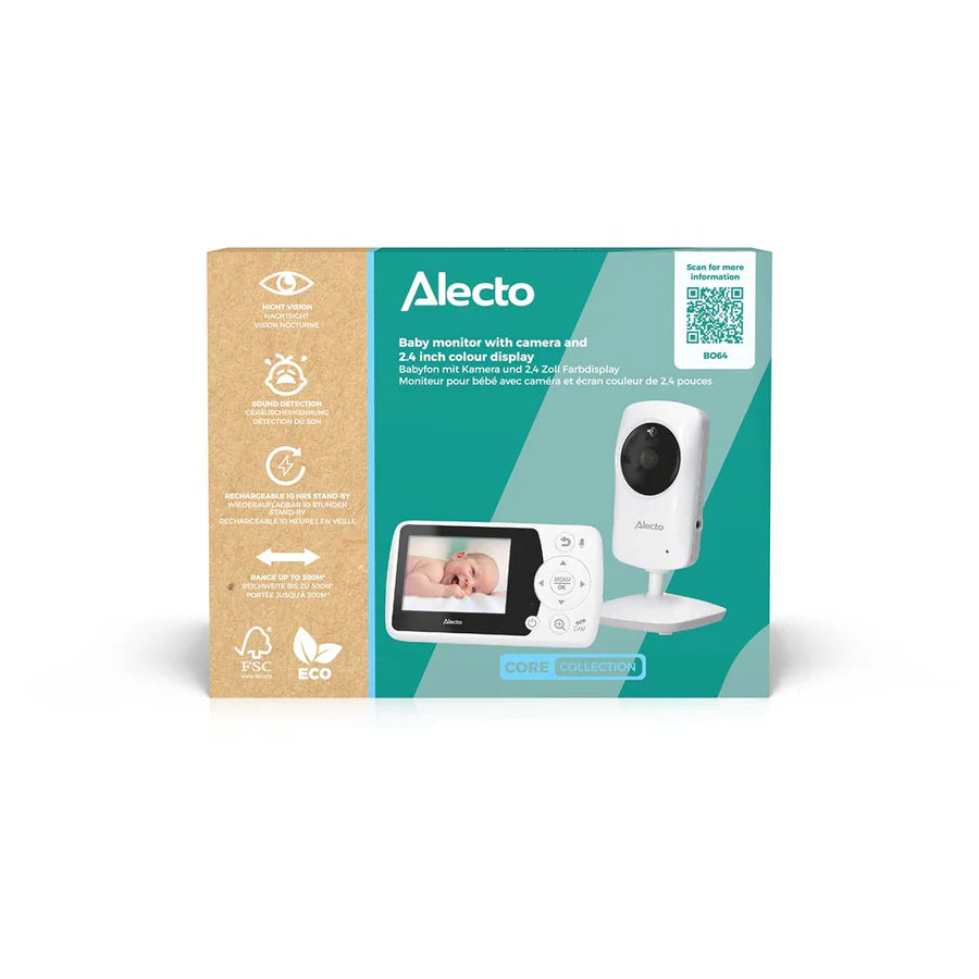 Видеофон За Бебе 2.4" Цветен Дисплей White Bo64 Alecto