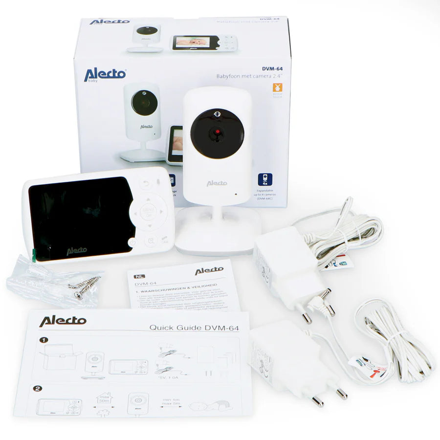 Видеофон За Бебе 2.4" Цветен Дисплей White Bo64 Alecto