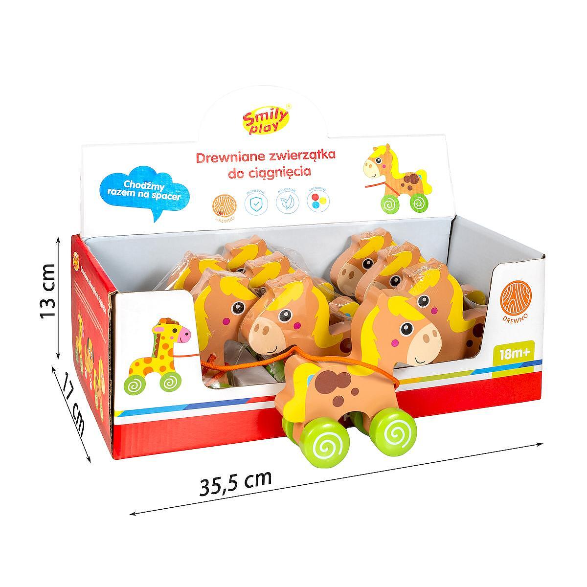 Smily Play Дървена Играчка За Дърпане Конче 84982 Anek