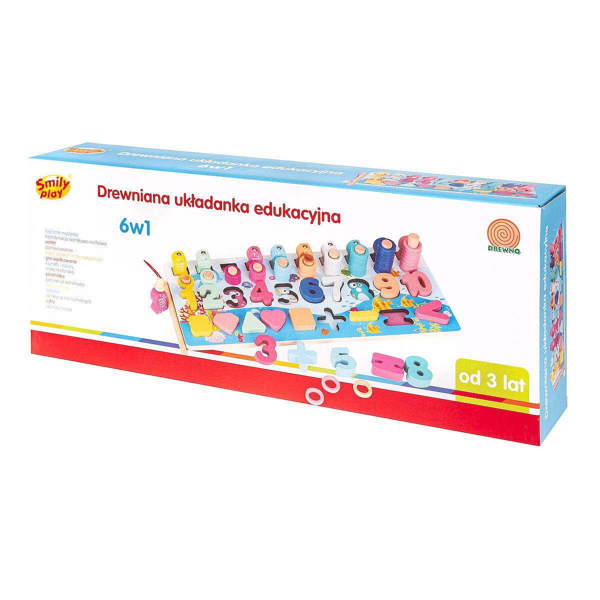 Smily Play Детски Дървен Монтесори Сортер 6в1 С Цифри 84019 Anek