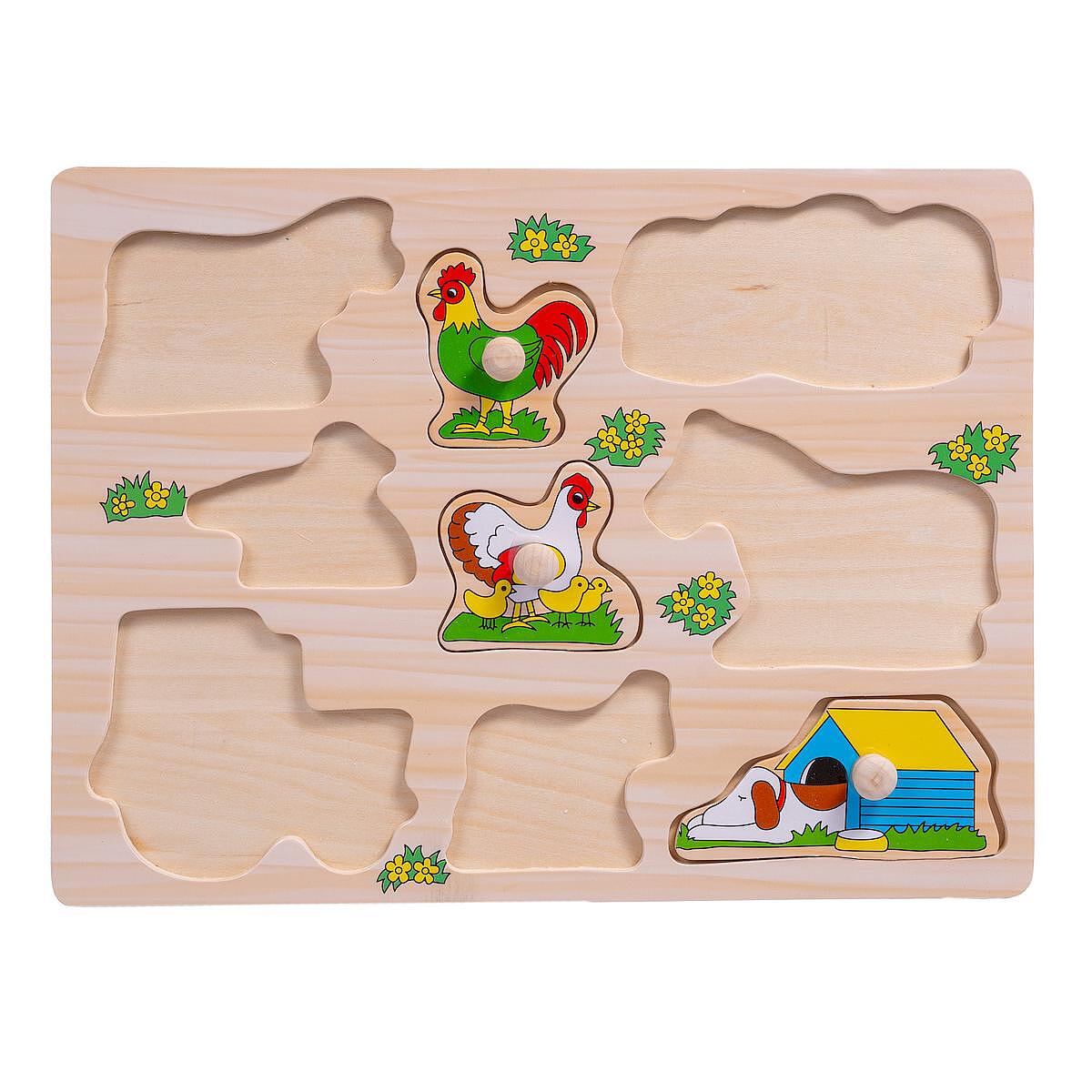 Smily Play Детски Дървен Пъзел Животни 83598 Anek