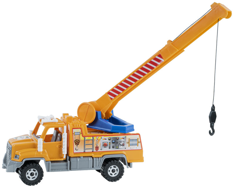 Камион Автокран Стрелата Се Вдига Мърда Напред И Се Върти На 360 Гр Куката Се Движи 28Х10Х13