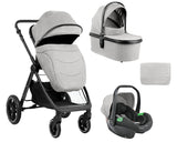 Комбинирана Количка 3В1 С Кош За Новородено Ava Grey --- BebeMama