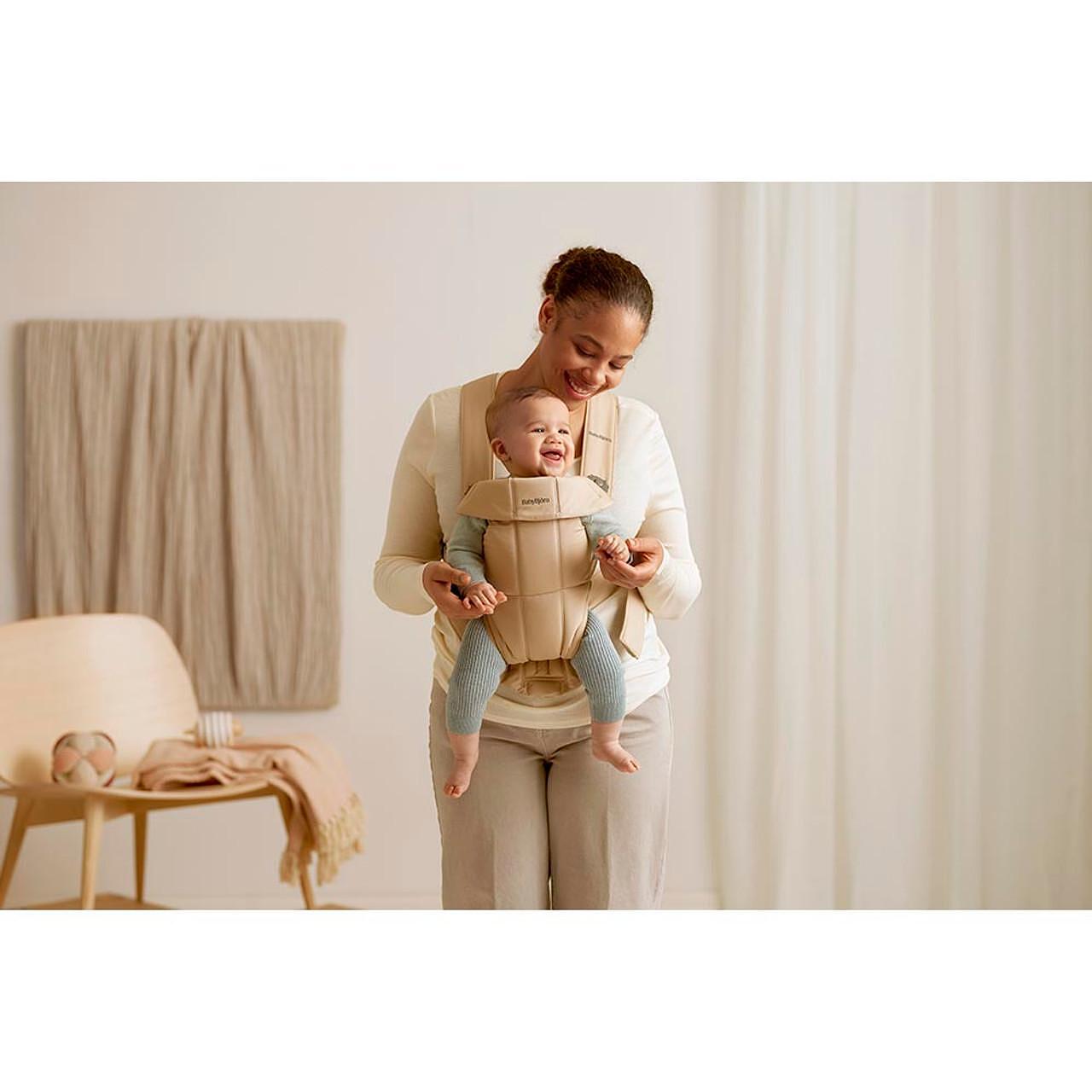 Бебешка Ергономична Раница Mini, Cotton, Beige Babybjörn