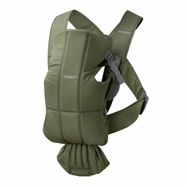 Бебешка Ергономична Раница Mini, Cotton, Dark Green Woven Babybjörn