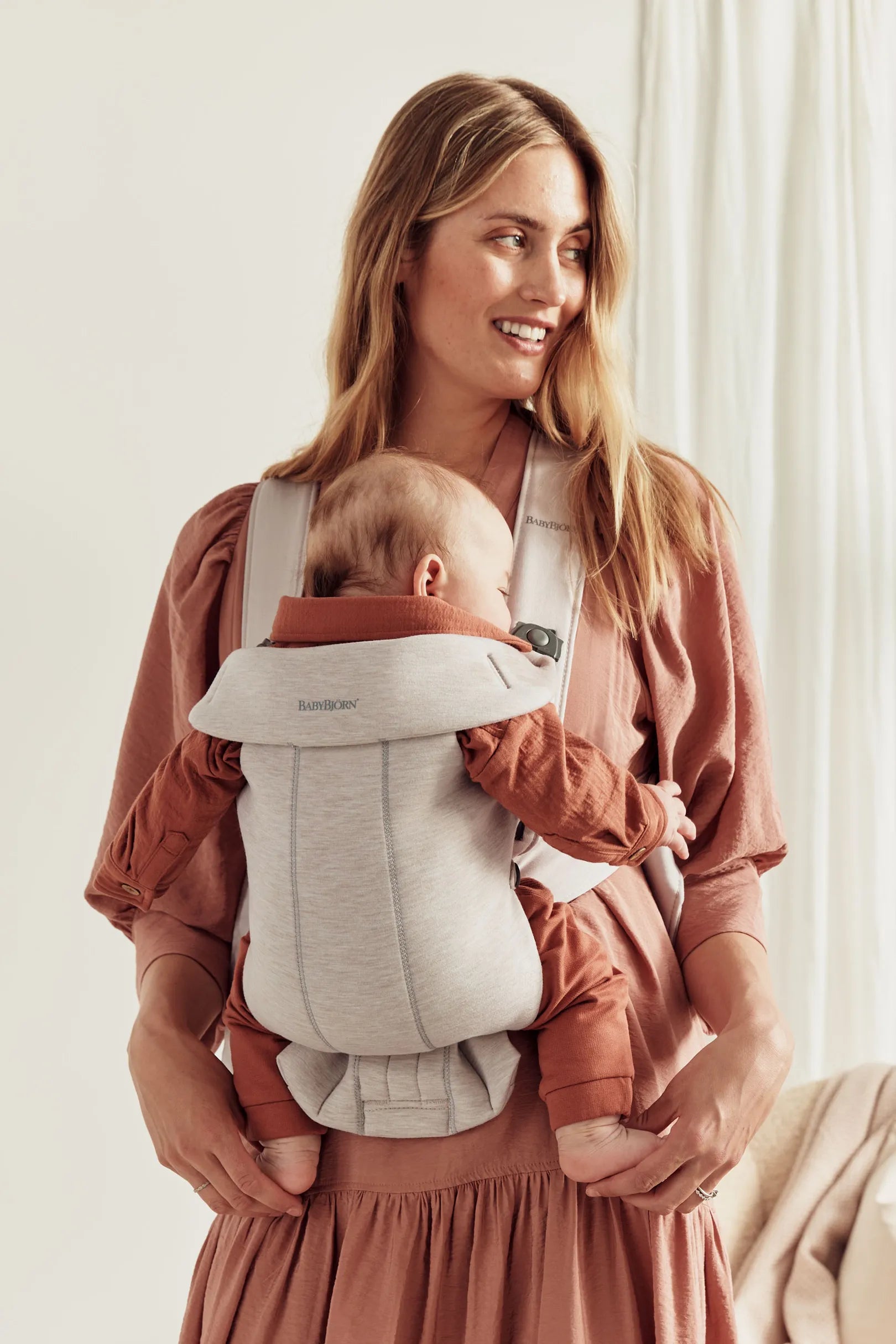 Бебешка Ергономична Раница Mini, Jersey 3d, Light Beige Babybjörn