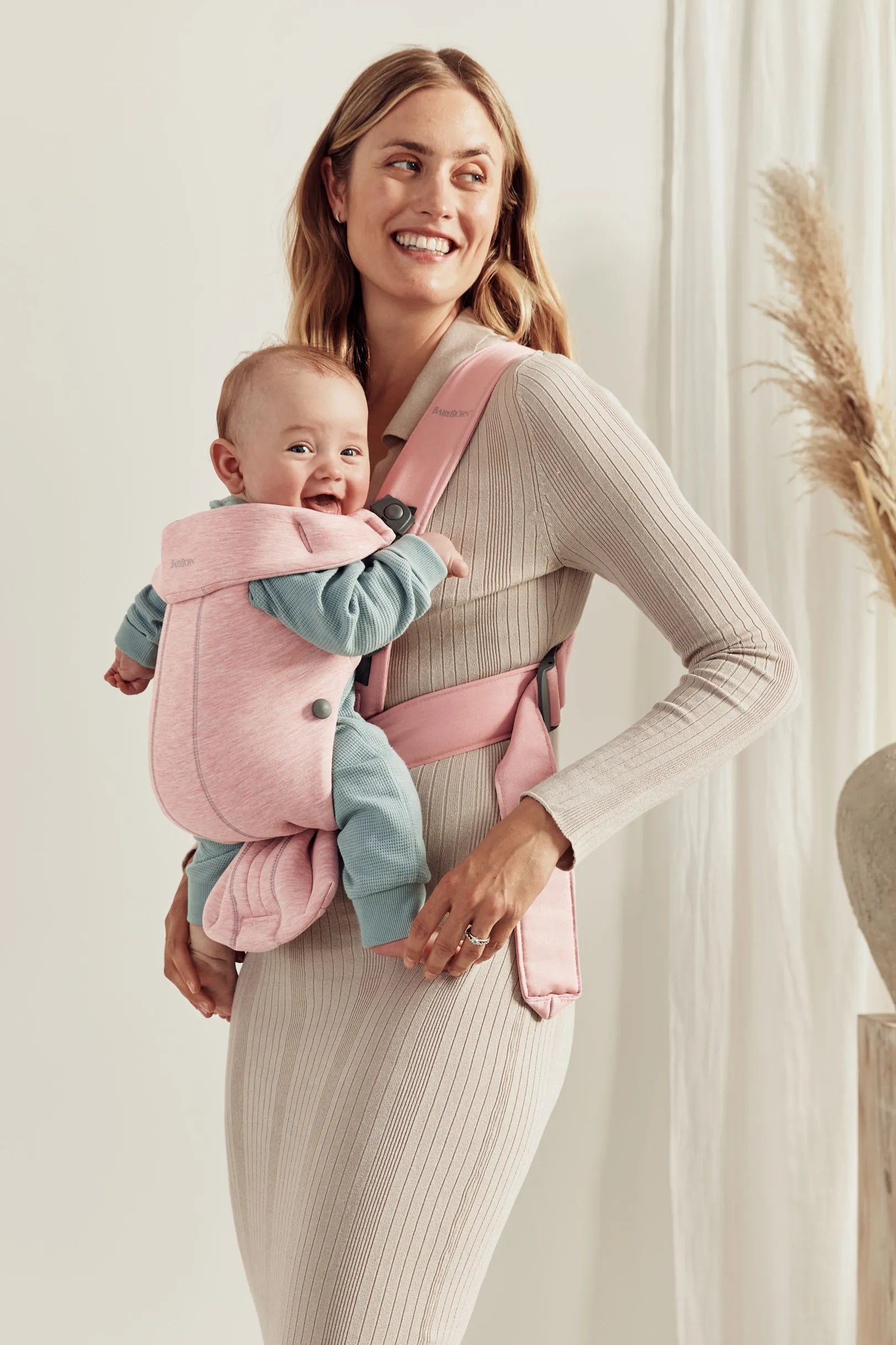 Бебешка Ергономична Раница Mini, Jersey 3d, Light Pink Babybjörn