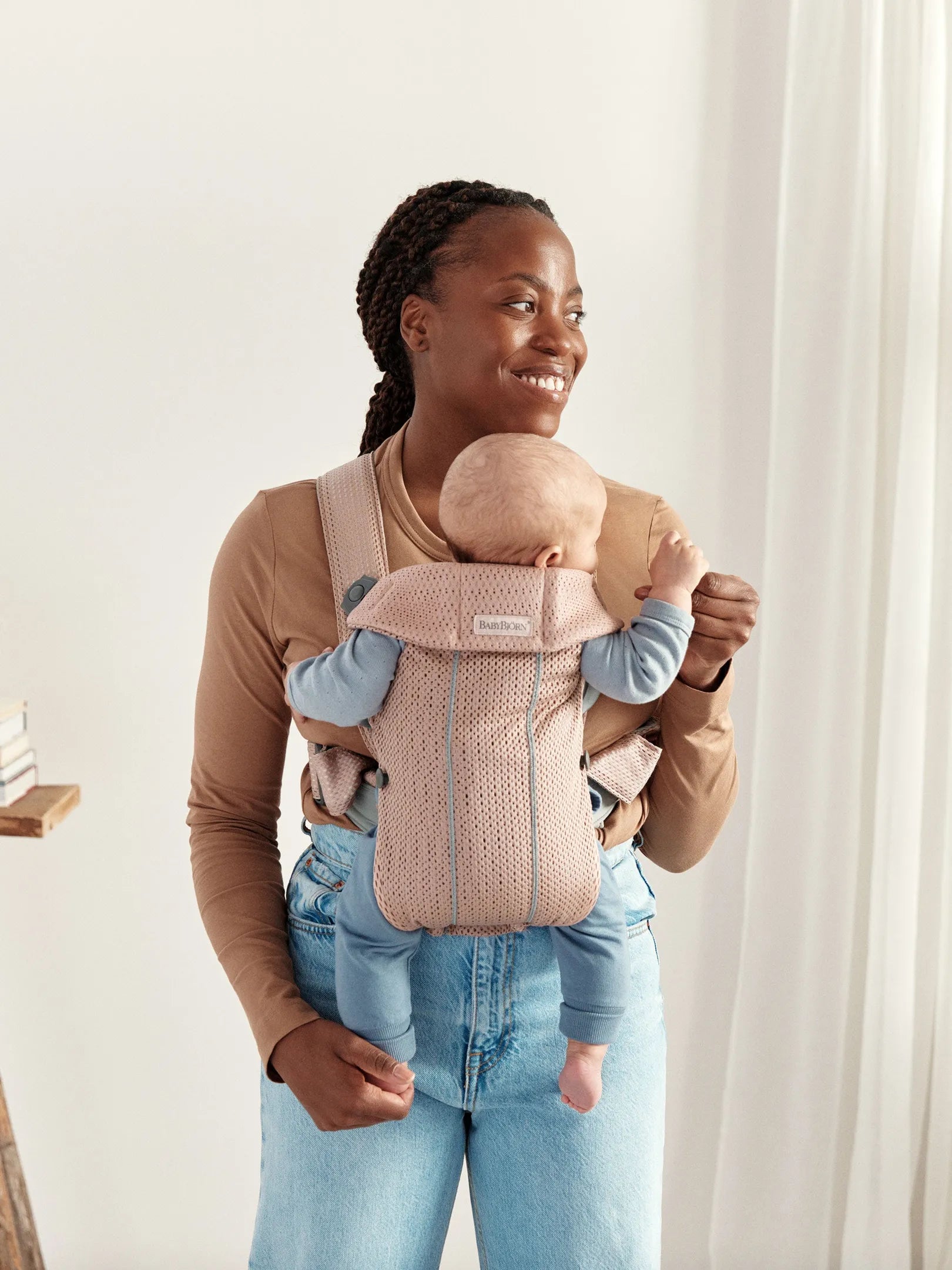 Бебешка Ергономична Раница Mini, Mesh 3d, Dusty Pink Babybjörn