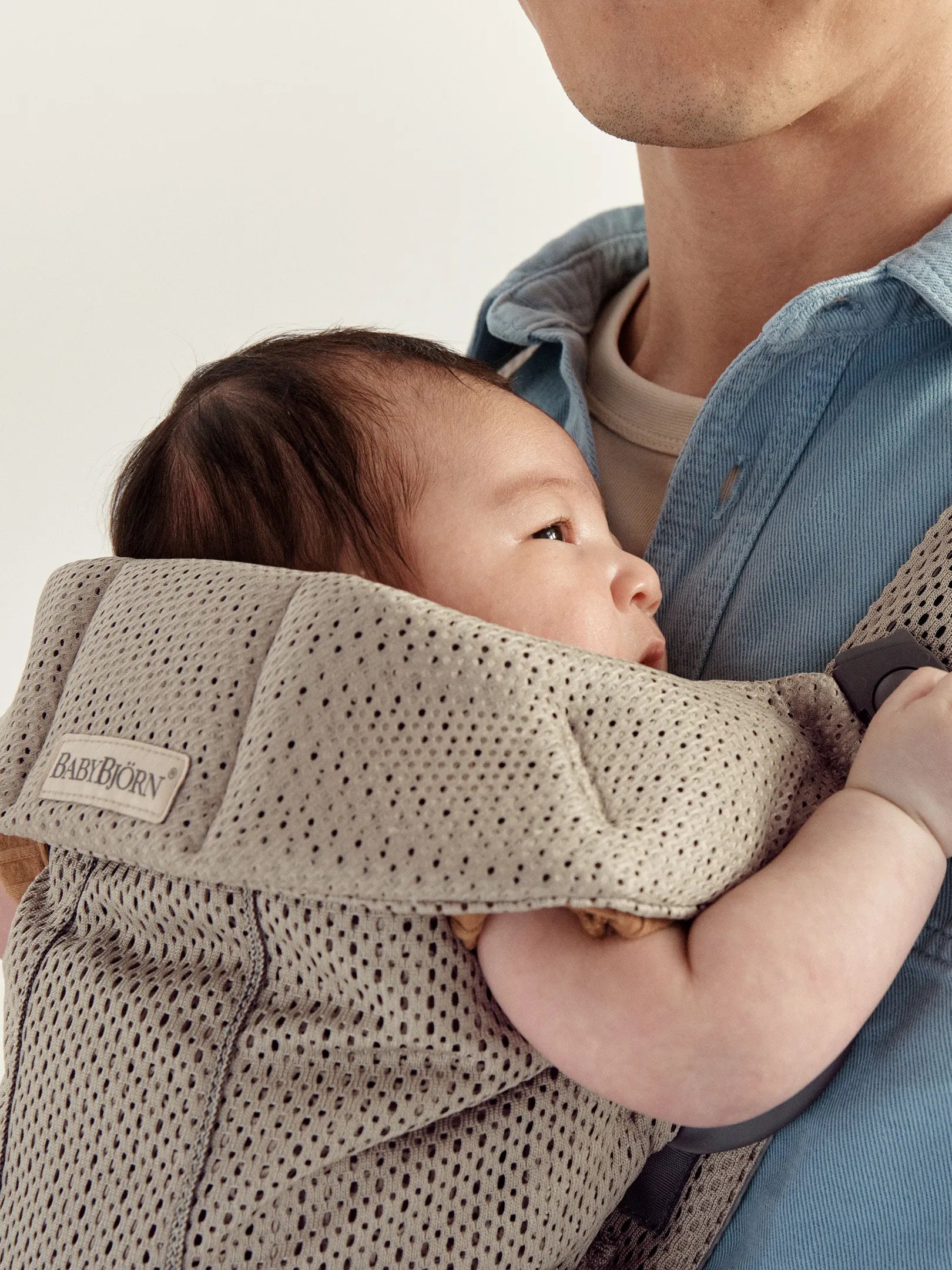 Бебешка Ергономична Раница Mini, Mesh 3d, Grey Beige Babybjörn