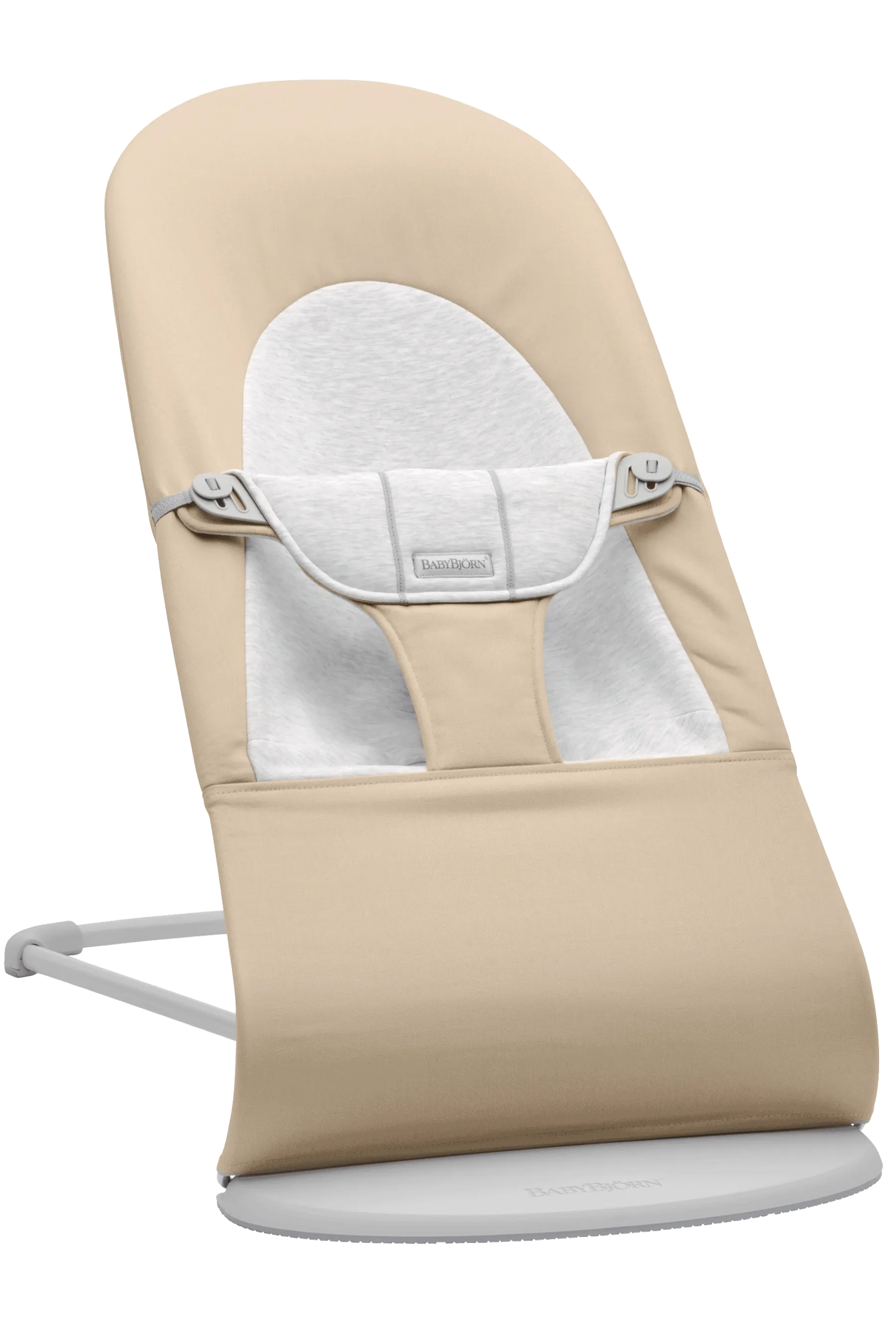 Бебешки Шезлонг Balance Soft Cotton Jersey Beige Grey Woven Jersey Babybjörn