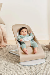 Бебешки Шезлонг Balance Soft Cotton Jersey Beige Grey Woven Jersey Babybjörn