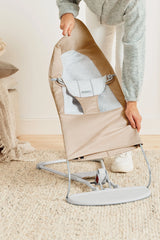 Бебешки Шезлонг Balance Soft Cotton Jersey Beige Grey Woven Jersey Babybjörn