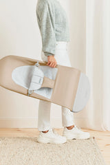 Бебешки Шезлонг Balance Soft Cotton Jersey Beige Grey Woven Jersey Babybjörn