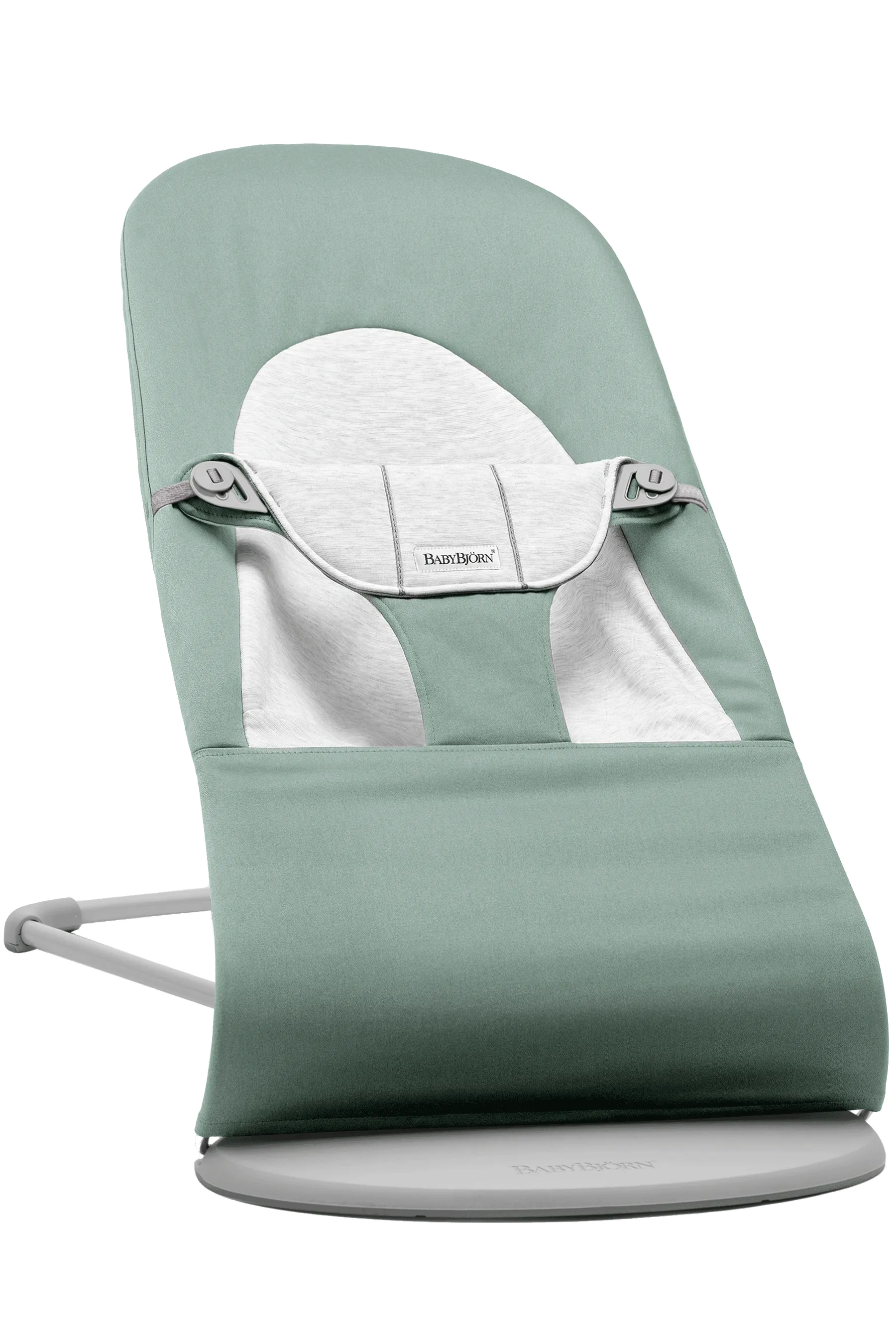 Бебешки Шезлонг Balance Soft Cotton Jersey Light Sage Grey Woven Jersey Babybjörn