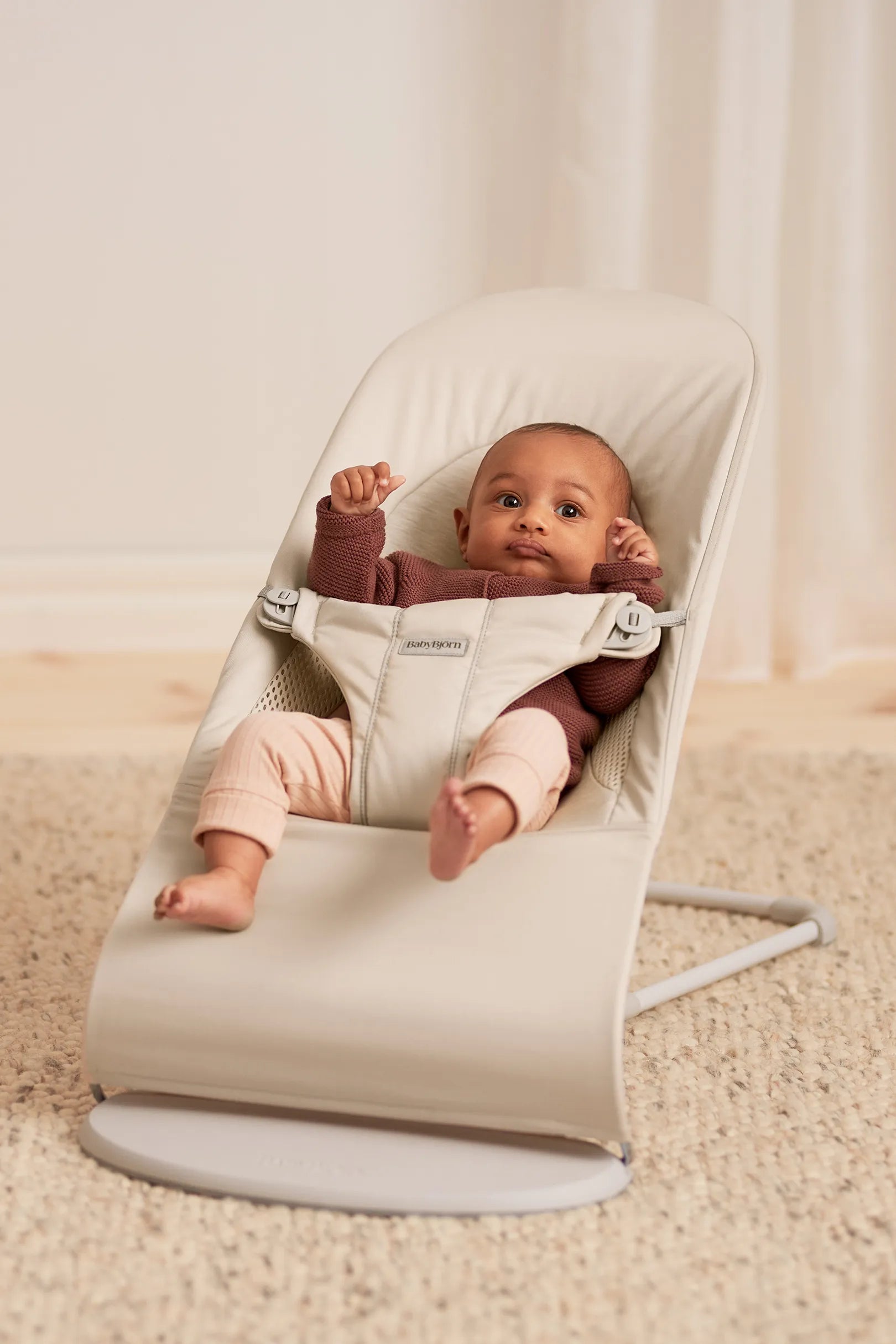 Бебешки Шезлонг Balance Soft Woven Jersey, Tri Fabric Light Beige Babybjörn