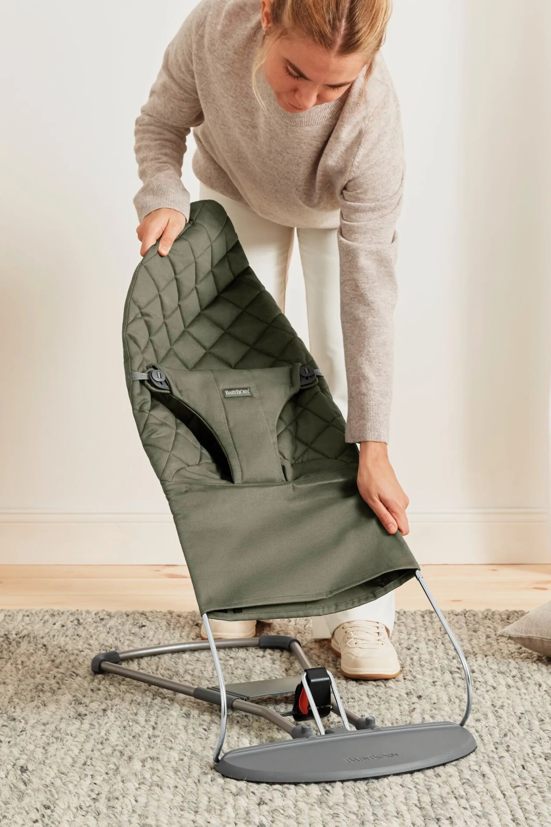 Бебешки Шезлонг Bliss Dark Green (classic Quilt, Woven) Babybjörn