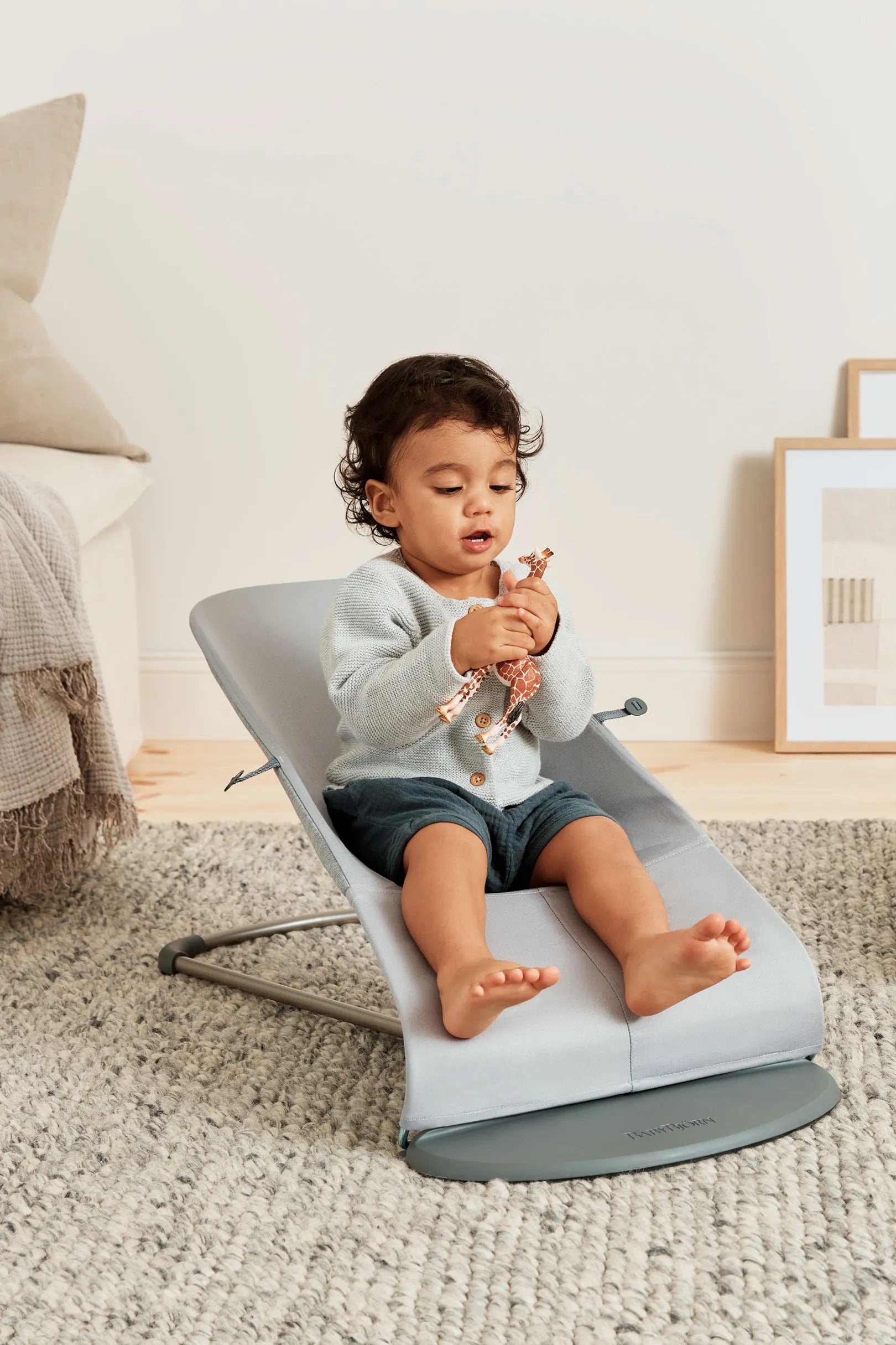 Бебешки Шезлонг Bliss Jersey 3d Light Grey Babybjörn
