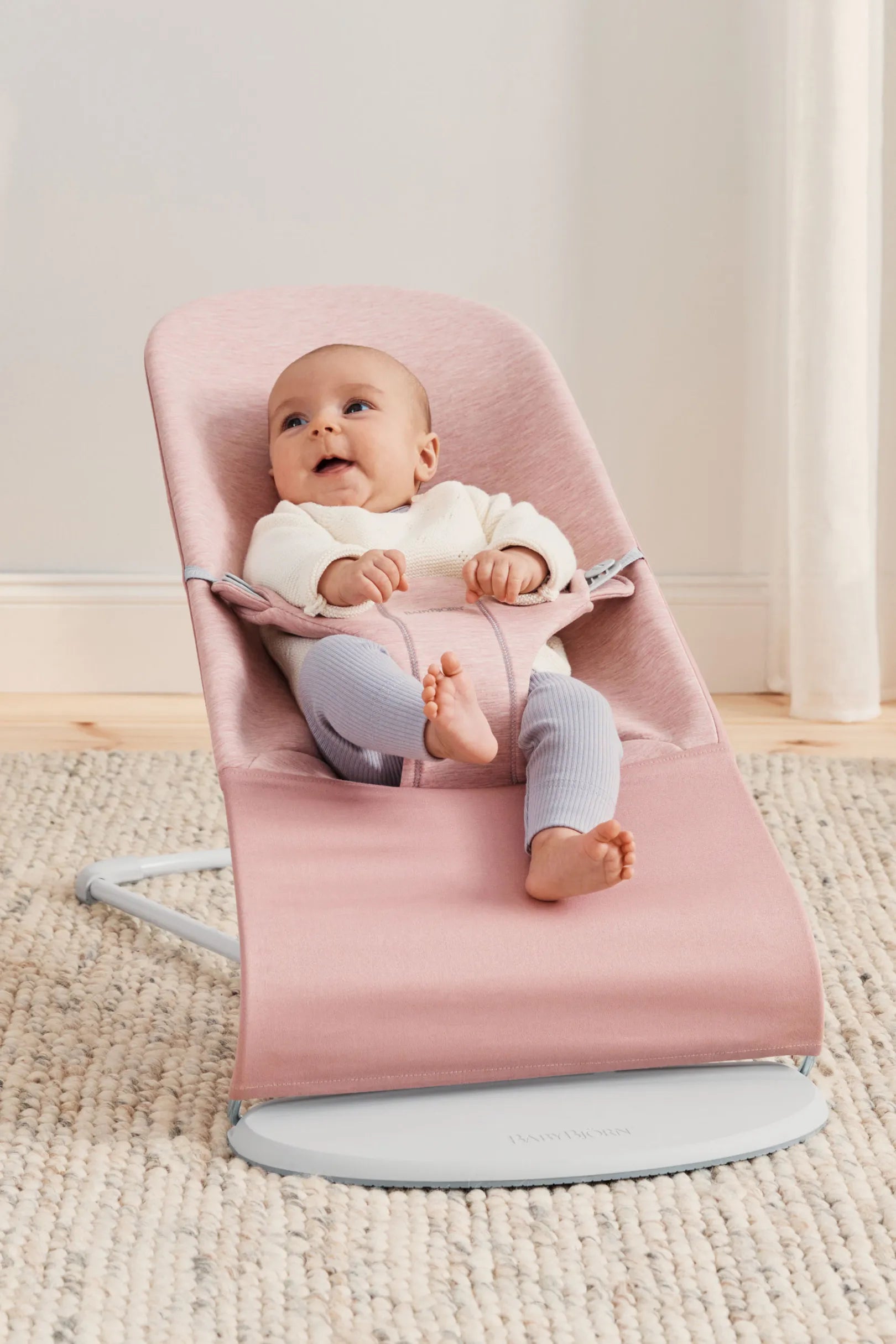 Бебешки Шезлонг Bliss Jersey 3d Light Pink Babybjörn