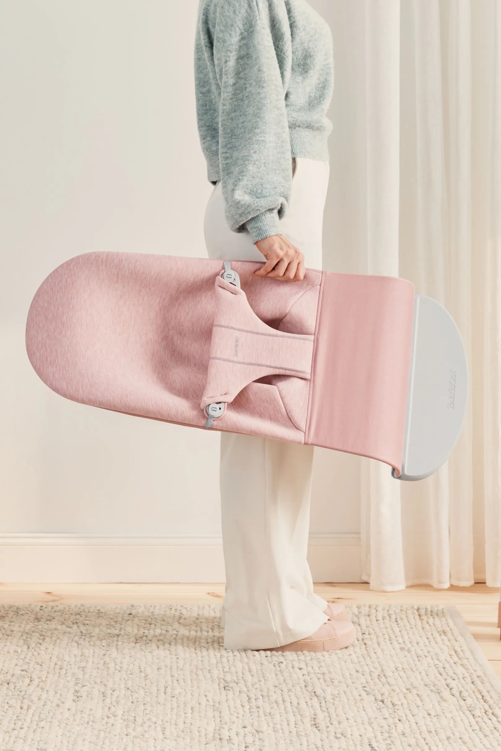 Бебешки Шезлонг Bliss Jersey 3d Light Pink Babybjörn