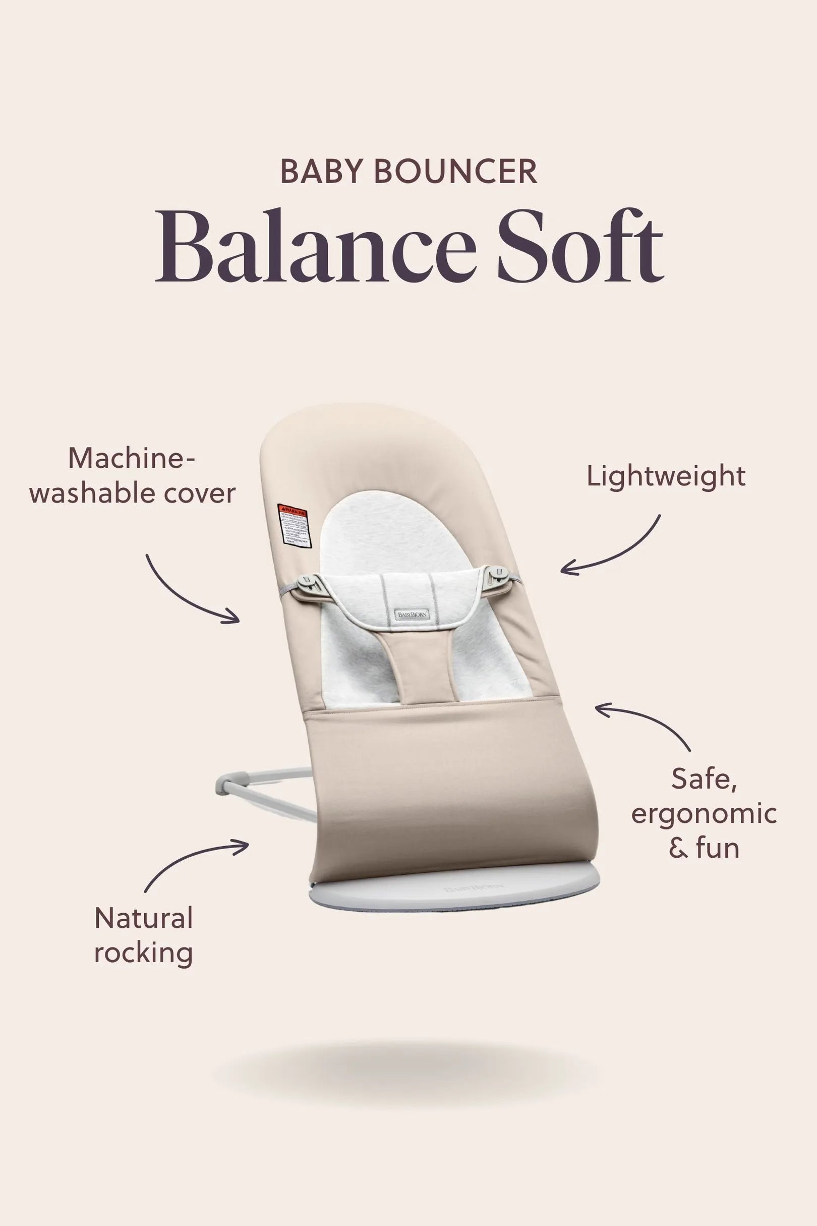 Бебешки Шезлонг Balance Soft Mesh Silver White Babybjörn