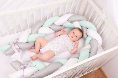 Ограничител Обиколник За Легло 200 См (бял Сив Зелен) 0357 1 42 33 Babymatex