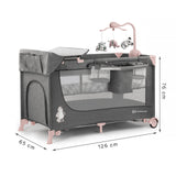 Tarc de joacă Kinderkraft Joy Full 2019 cu 2 niveluri și accesorii, roz