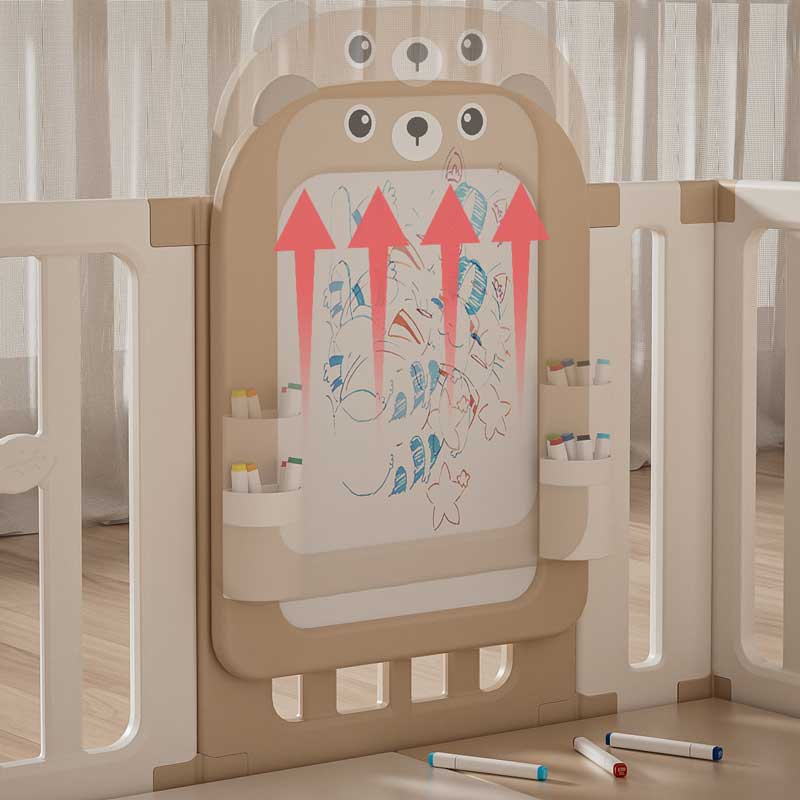 Бебешка Ограда С Баскетболен Кош И Дъска За Рисуване Бухалче Feelkids