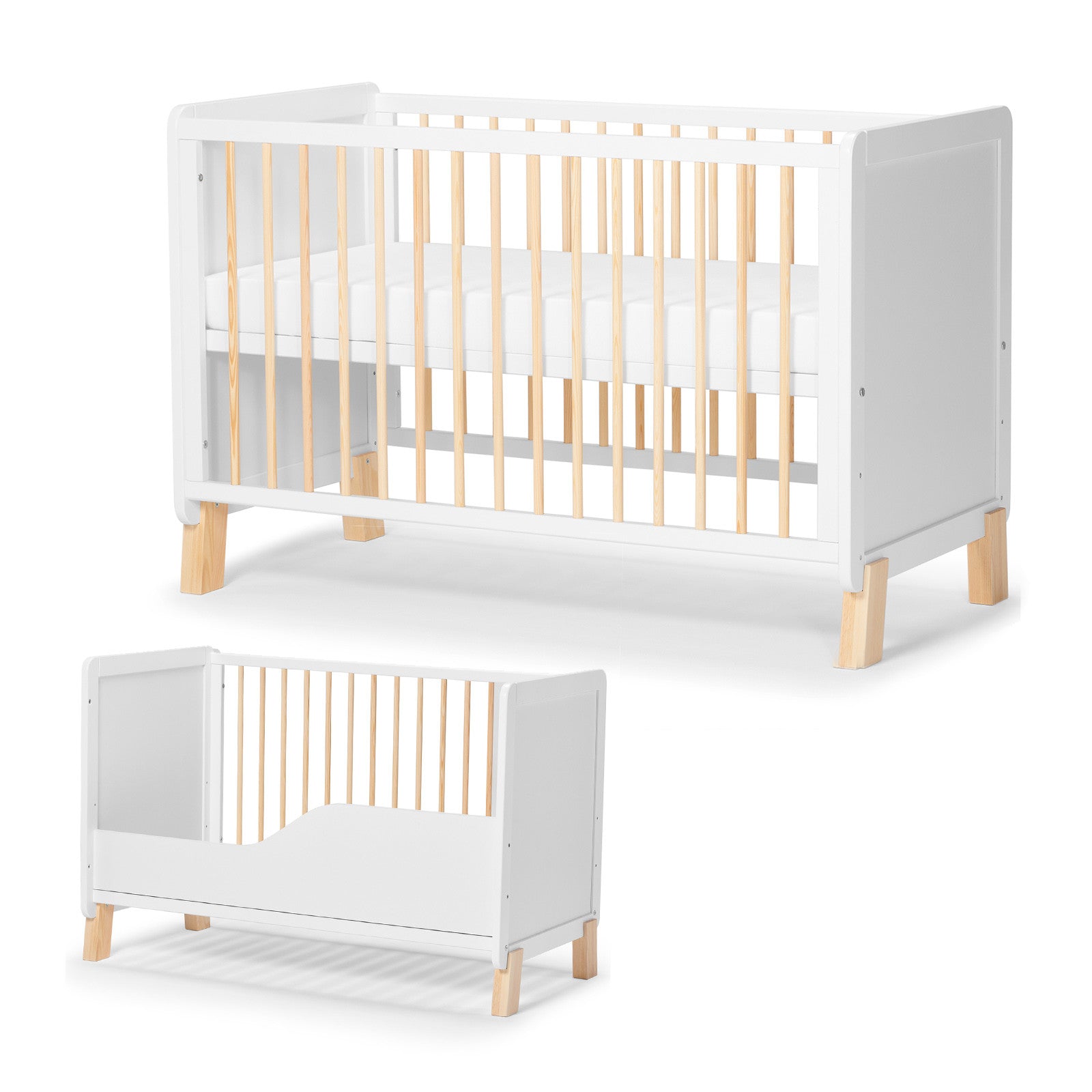 Бебешко Креватче Kinderkraft Nico Без Матрак, Бяло - Легла - KinderKraft - BebeMama