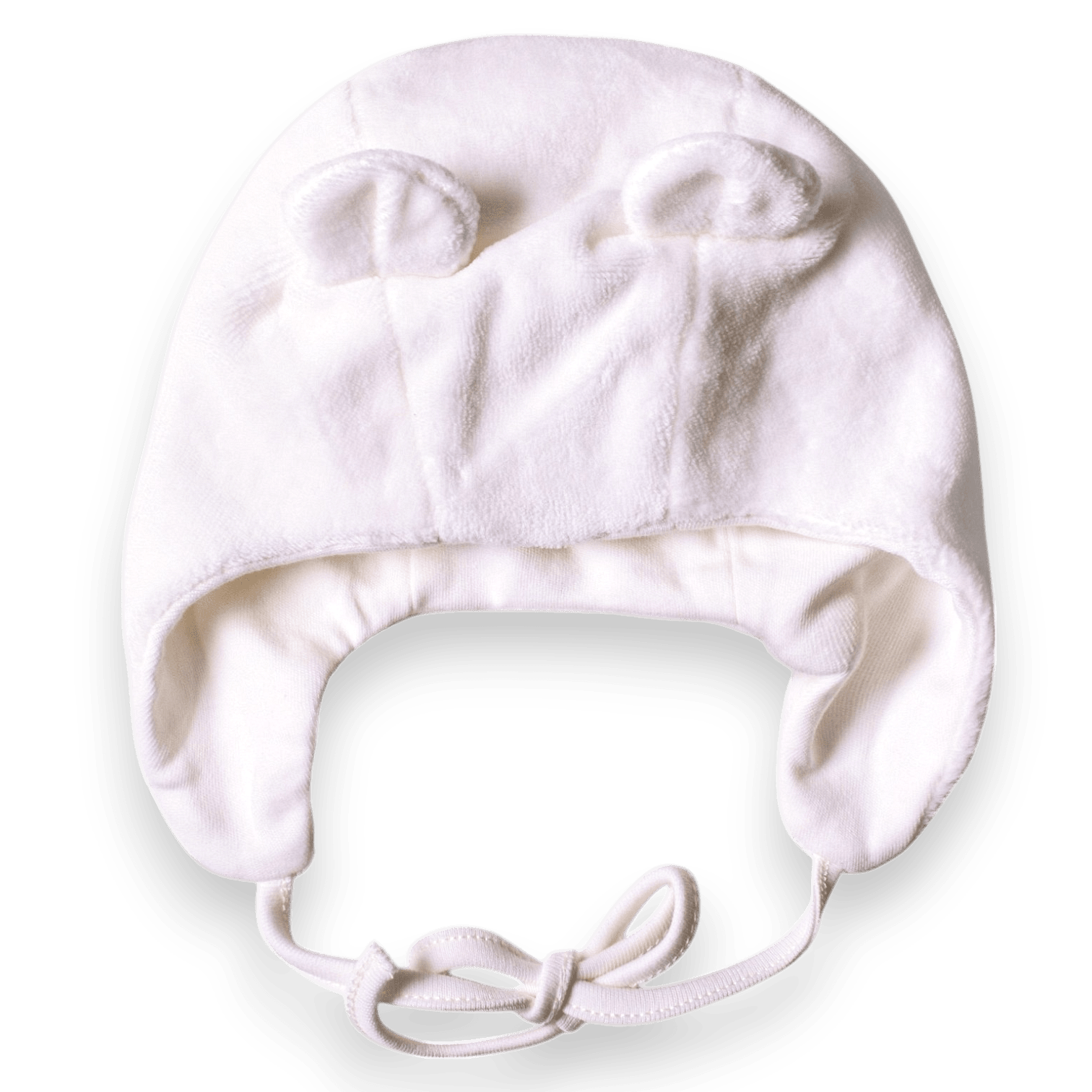 Бебешка Шапка Плюш, Цвят Off White, Bio Baby