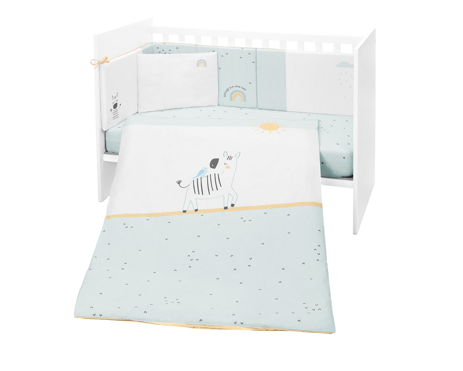 Бебешки Спален Комплект 6 Части 70 140 Stripy Friends Kikkaboo