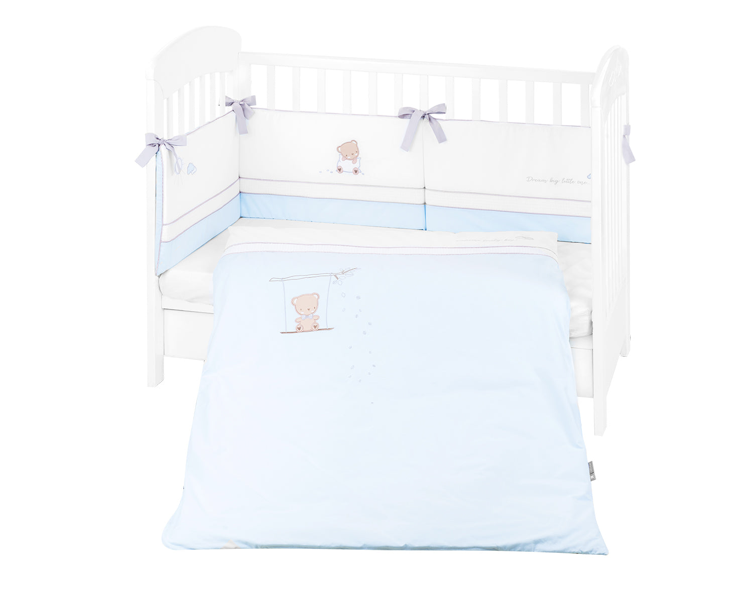 Бебешки Спален Комплект С Бродерия 2 Части Eu Style 60 120 Dream Big Blue Kikkaboo