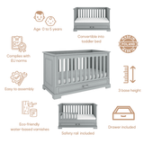 Бебешко Легло Ines 70x140см. Neutral Gray Bellamy