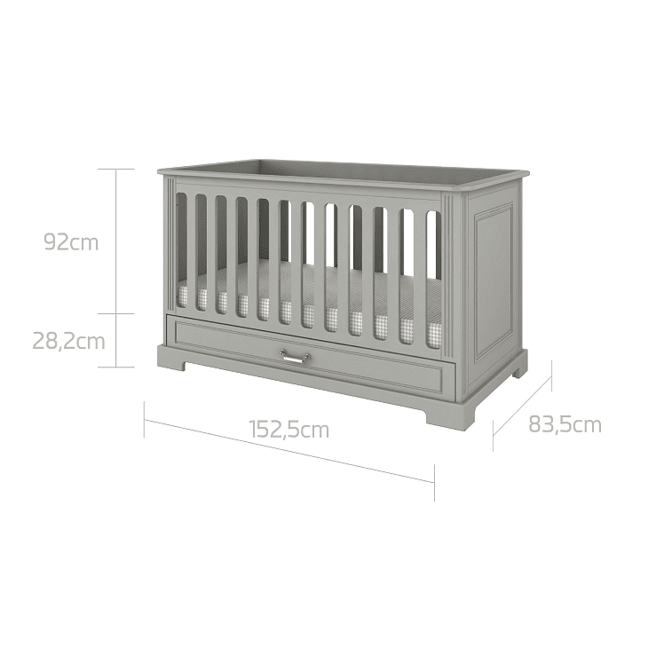 Бебешко Легло Ines 70x140см. Neutral Gray Bellamy