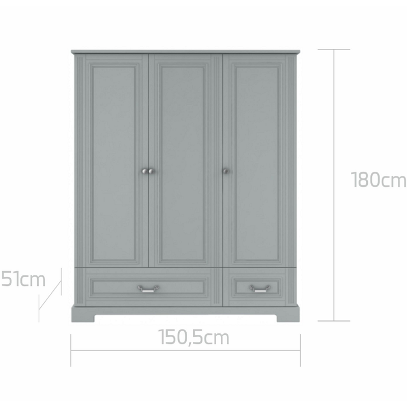 Детски Гардероб С Три Врати Ines Neutral Grey Bellamy