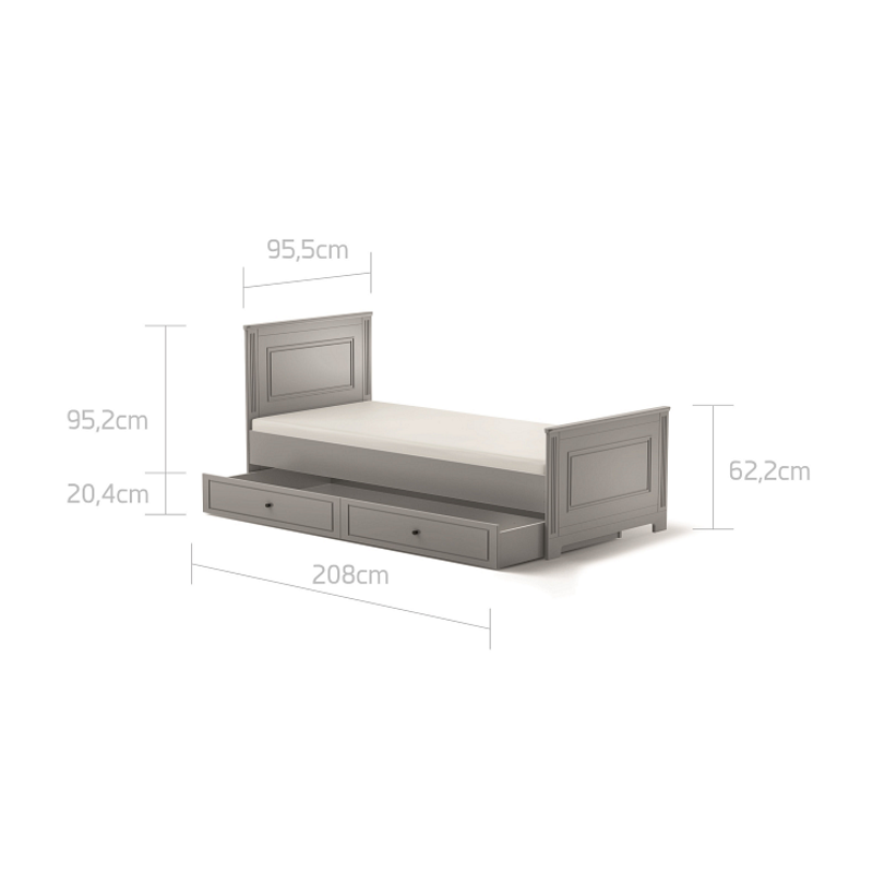 Детско Легло Ines 90x200 См. Neutral Grey Bellamy