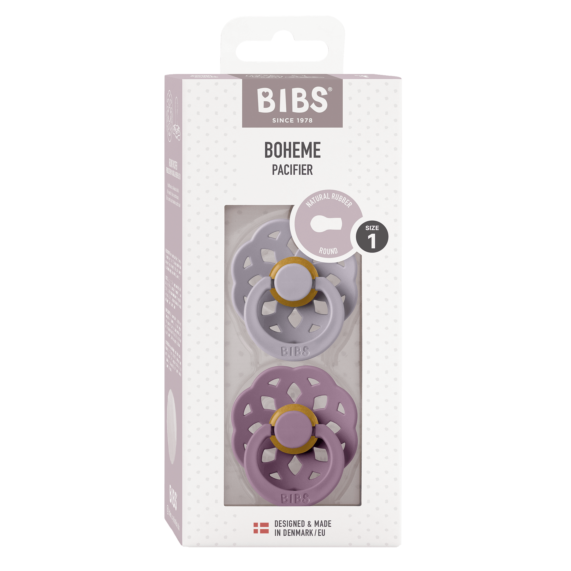 Boheme kaucsuk cumi, 2 db (0-6 hó) Fossil Grey Mauve Bibs