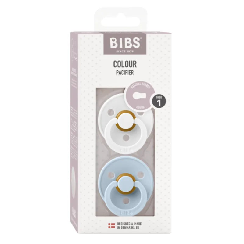 Colour Каучуков Биберон 2 Бр. (0 6 М.) White Baby Blue Bibs
