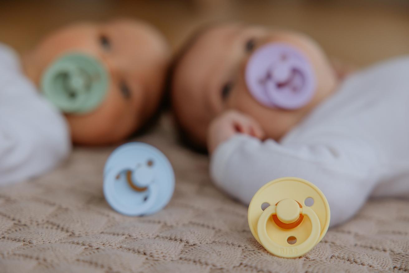 Colour Каучуков Биберон 2 Бр. (6 18 М.) Iron Baby Blue Bibs