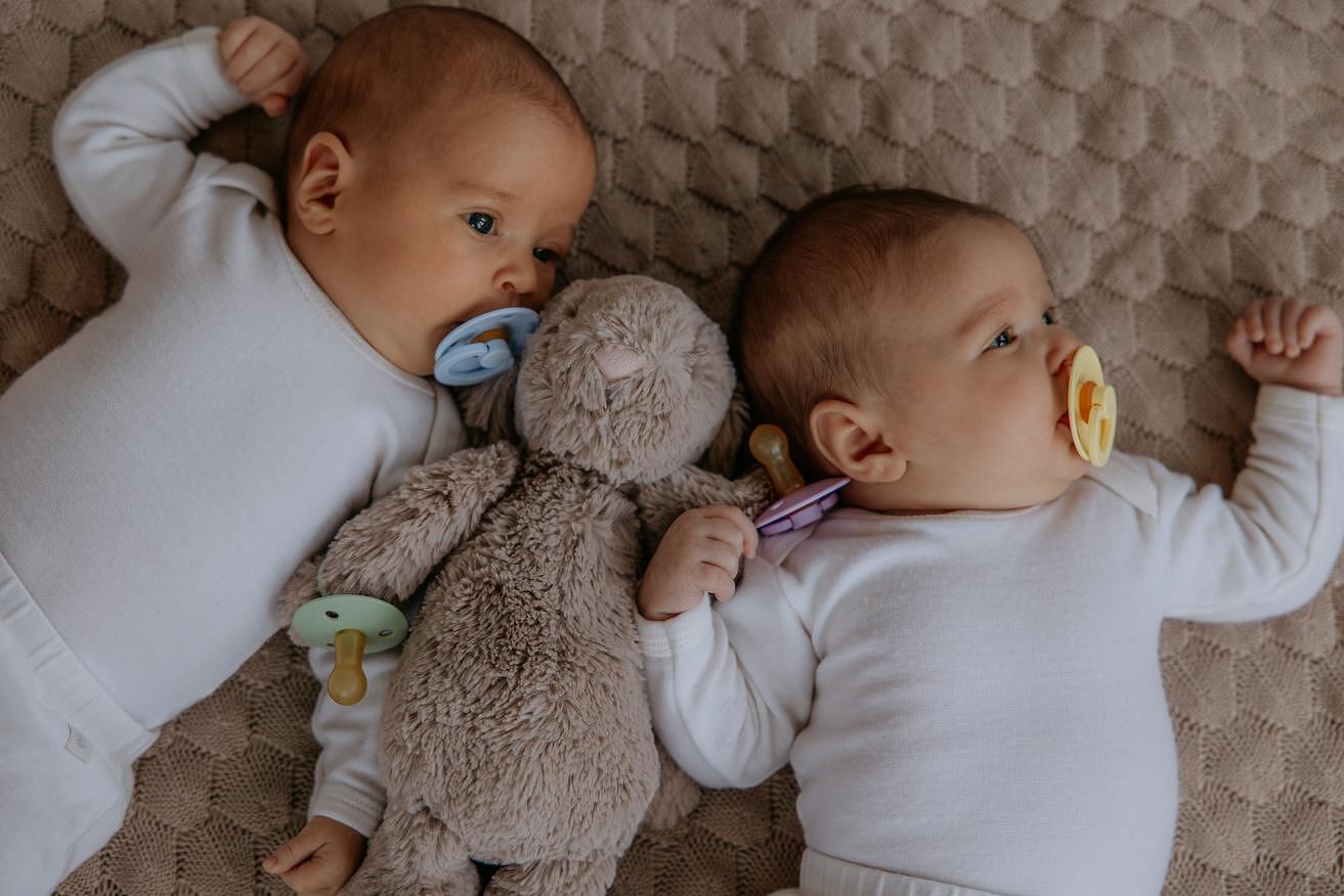 Colour Каучуков Биберон 2 Бр. (6 18 М.) Iron Baby Blue Bibs