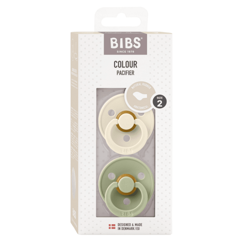 Colour Каучуков Биберон Anatomical 2 Бр. (6 18 М.) Ivory Sage Bibs