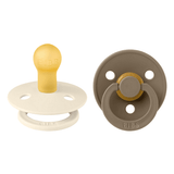 Colour Каучуков Биберон Round 2 Бр. (0 6 М.) Ivory Dark Oak 110358 Bibs