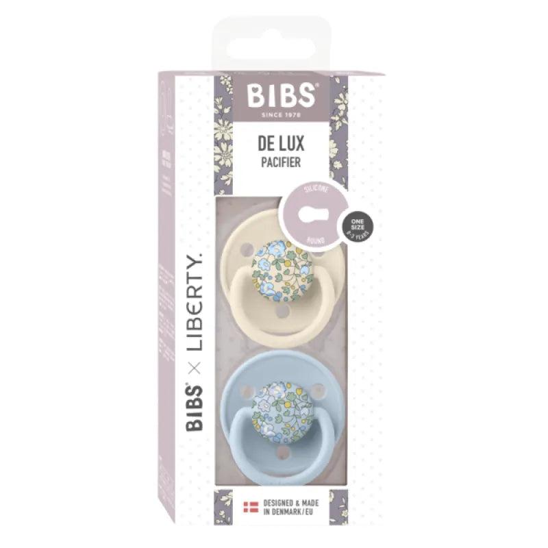 Colour X Liberty De Lux Силиконов Биберон 2 Бр. Универсален(0 3 Г.) Eloise Baby Blue Mix Bibs