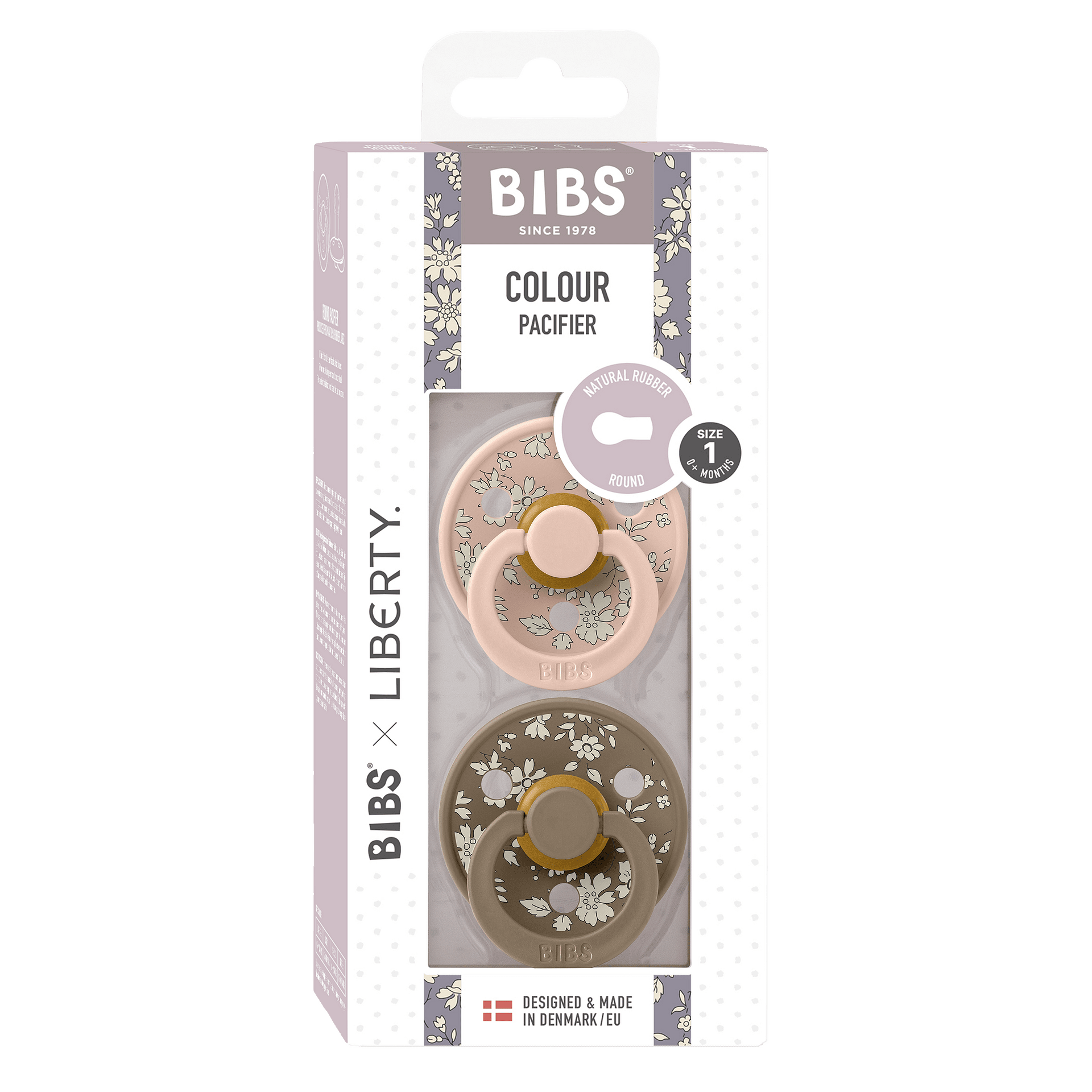 Colour X Liberty Kaucsuk Cumi 2 db (0-6 Hó) Capel Blush Mix Bibs