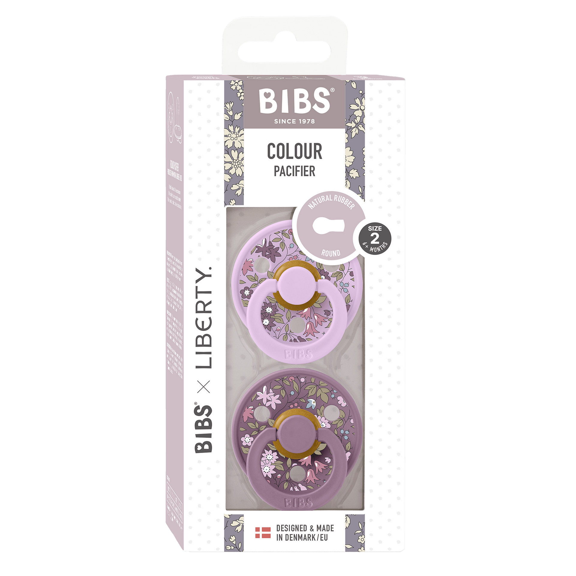 Colour X Liberty Каучуков Биберон 2 Бр. (6 18 М.) Chamomile Lawn Violet Sky Mix Bibs