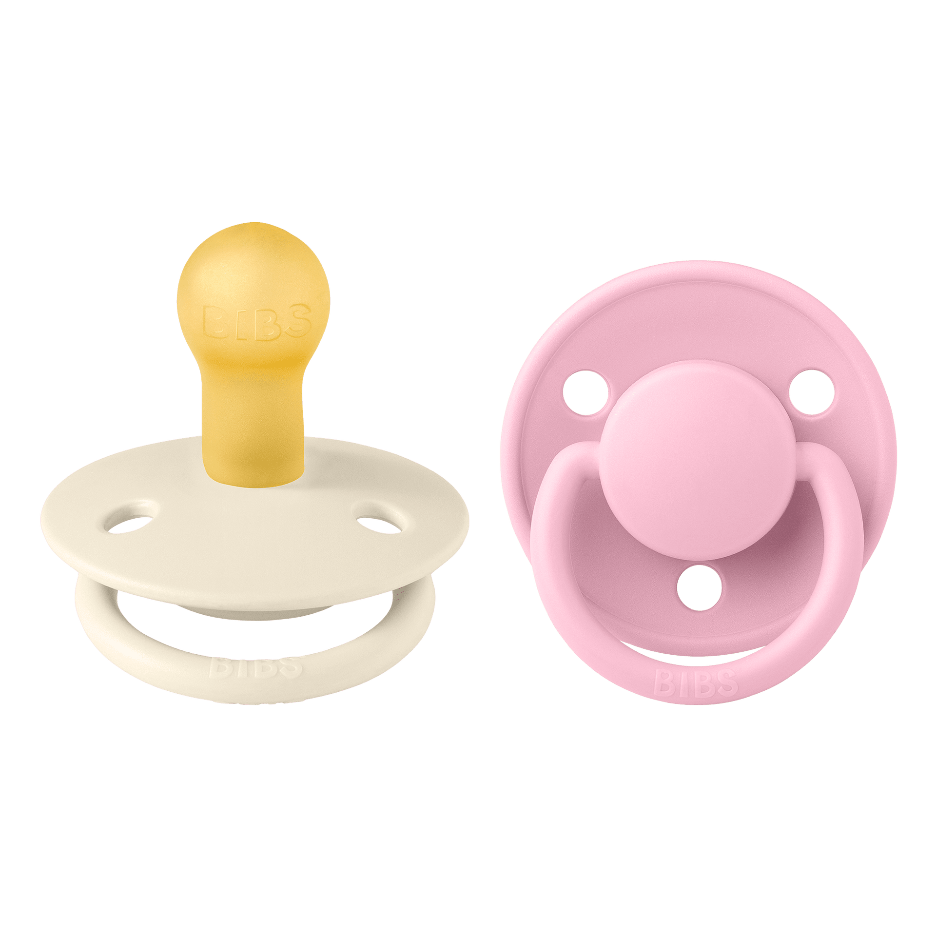 De Lux Каучуков Биберон 2 Бр. (0 6 М.) Ivory Baby Pink Bibs