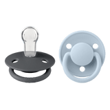 De Lux Силиконов Биберон 2 Бр. (0 3 Г.) Iron Baby Blue Bibs